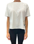 T-shirt cropped donna Moschino bianco con stampa bear E25MO09 V6A0701 4406 0001