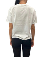 T-shirt cropped donna Moschino bianco con stampa bear E25MO09 V6A0701 4406 0001