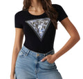 T-shirt donna Guess triangle flower tee nero ES25GU12 W5RI00J1314 JBLK