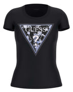 T-shirt donna Guess triangle flower tee nero ES25GU12 W5RI00J1314 JBLK