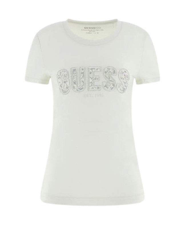 T-shirt donna Guess slim fit giallo ES25GU91 W5GI17J1314 A83M