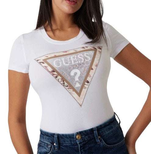 T-shirt Guess triangle tee white ES25GU52 W5RI22J1314