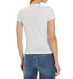 T-shirt donna Guess cropped con logo 4G in strass white ES26GU15 W4BI26J1314 G011