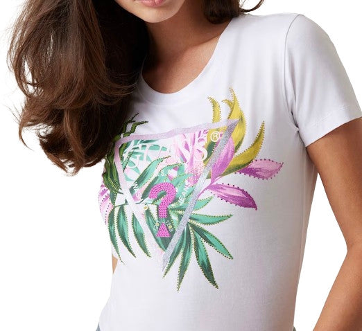 T-shirt donna Guess bianco ES25GU88 W5GI07J1314