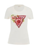 T-shirt Guess triangle beads cream white ES25GU87 W5GI10J1314 G012
