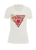 T-shirt Guess triangle beads cream white ES25GU87 W5GI10J1314 G012