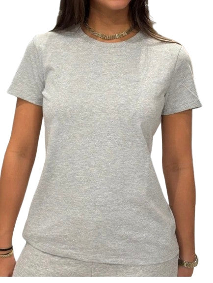 T-shirt donna Guess Active Rhinestones Ss con strass grigio ES25GU07 V5RI18I3Z14