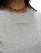 T-shirt donna Guess Active Rhinestones Ss con strass grigio ES25GU07 V5RI18I3Z14