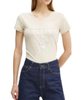 T-shirt donna Guess triangle tee cream white ES25GU08 W5RI21J1314 G012