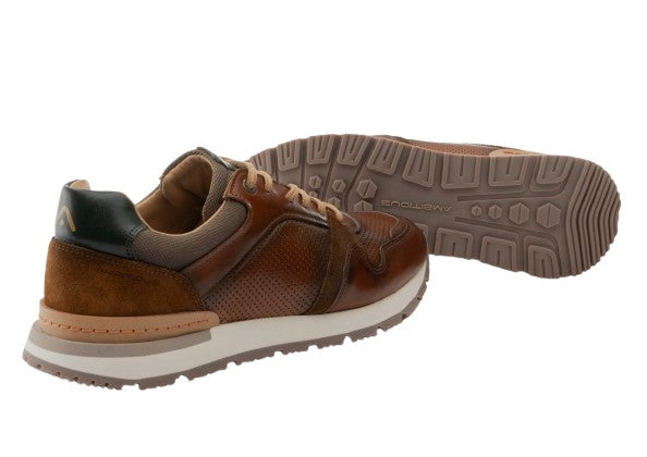 Sneaker uomo Ambitious in pelle cognac US25AM02 13905A_6584AM