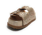 Scarpe donna sandalo/ciabatta in pelle colore gold DS25EL05 212