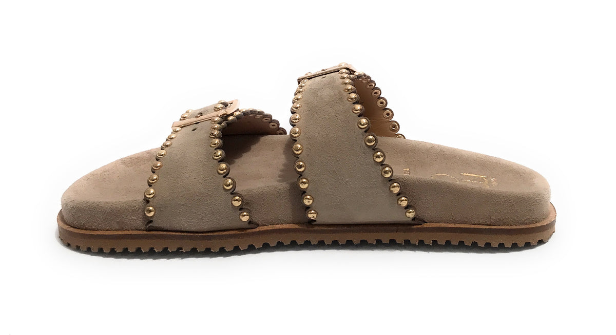 Scarpe donna sandalo/ciabatta in suede sand DS25EL04 4037