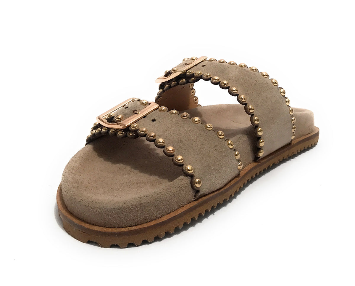 Scarpe donna sandalo/ciabatta in suede sand DS25EL04 4037