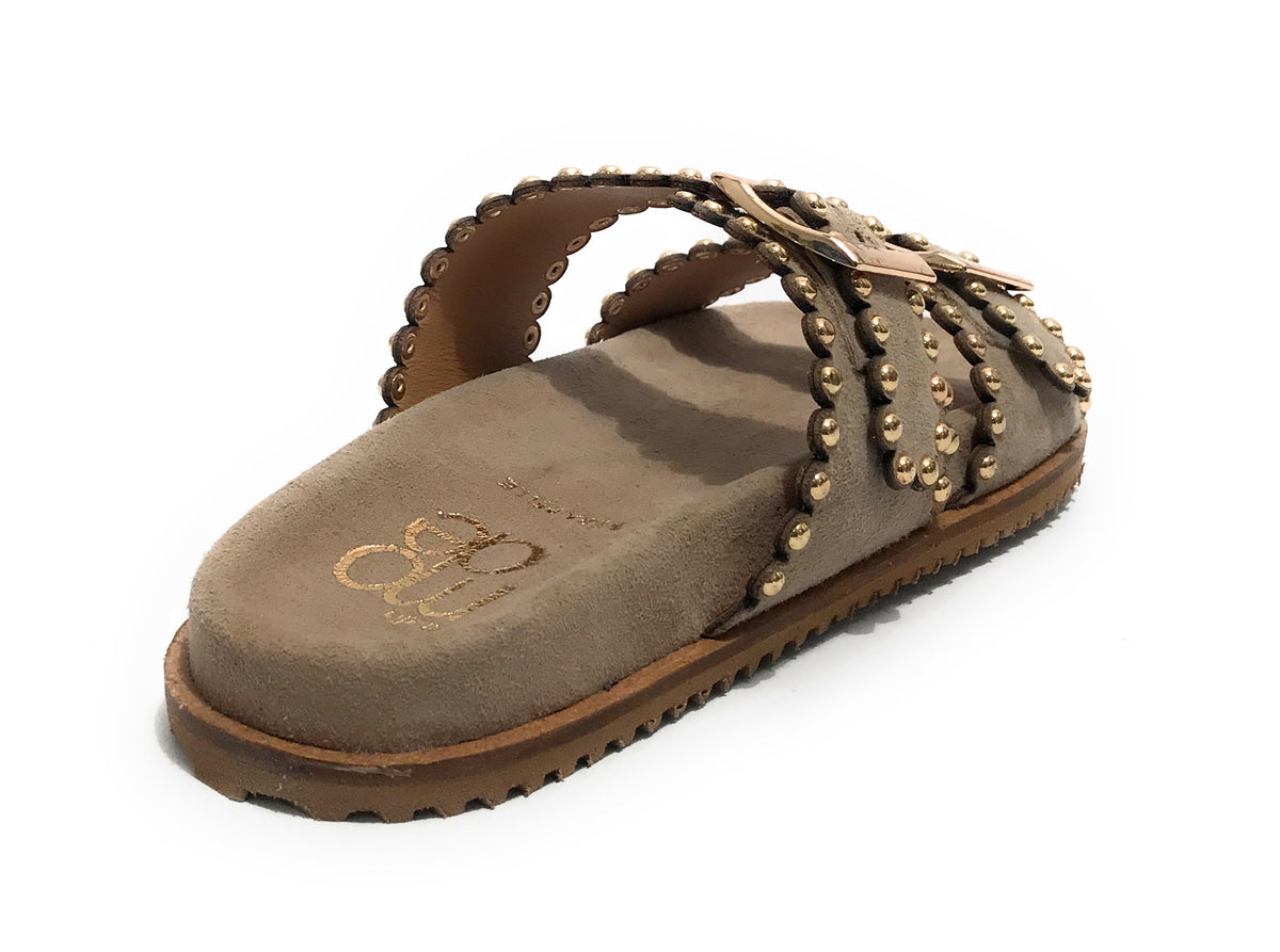 Scarpe donna sandalo/ciabatta in suede sand DS25EL04 4037
