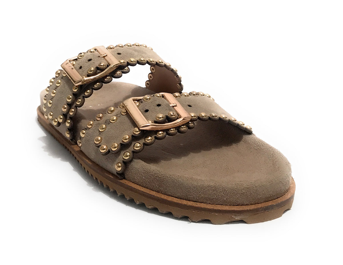 Scarpe donna sandalo/ciabatta in suede sand DS25EL04 4037