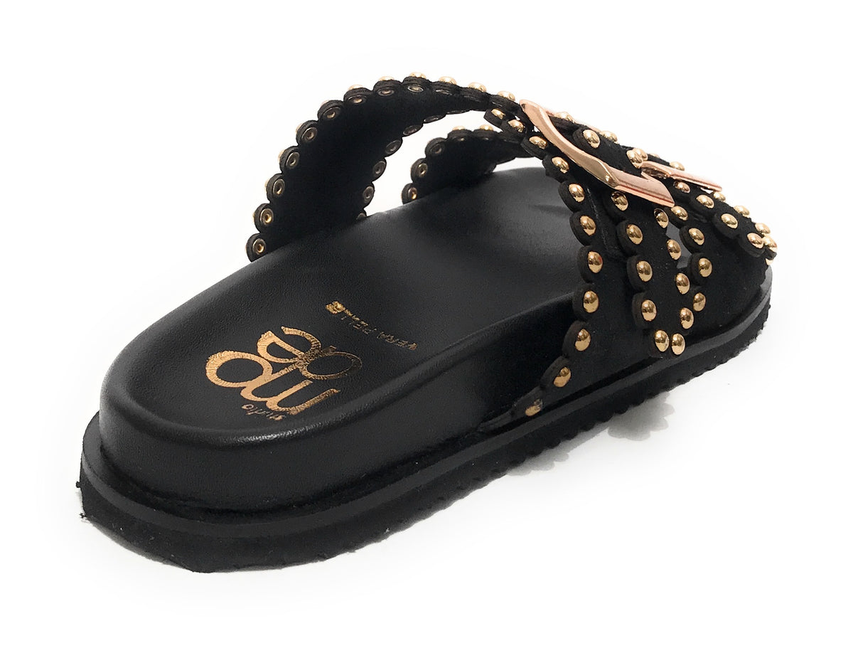 Scarpe donna sandalo/ciabatta in suede black DS25EL06 4037
