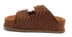 Scarpe donna sandalo/ciabatta in pelle colore marrone DS25EL08 4000