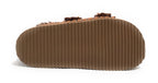 Scarpe donna sandalo/ciabatta in pelle colore marrone DS25EL08 4000