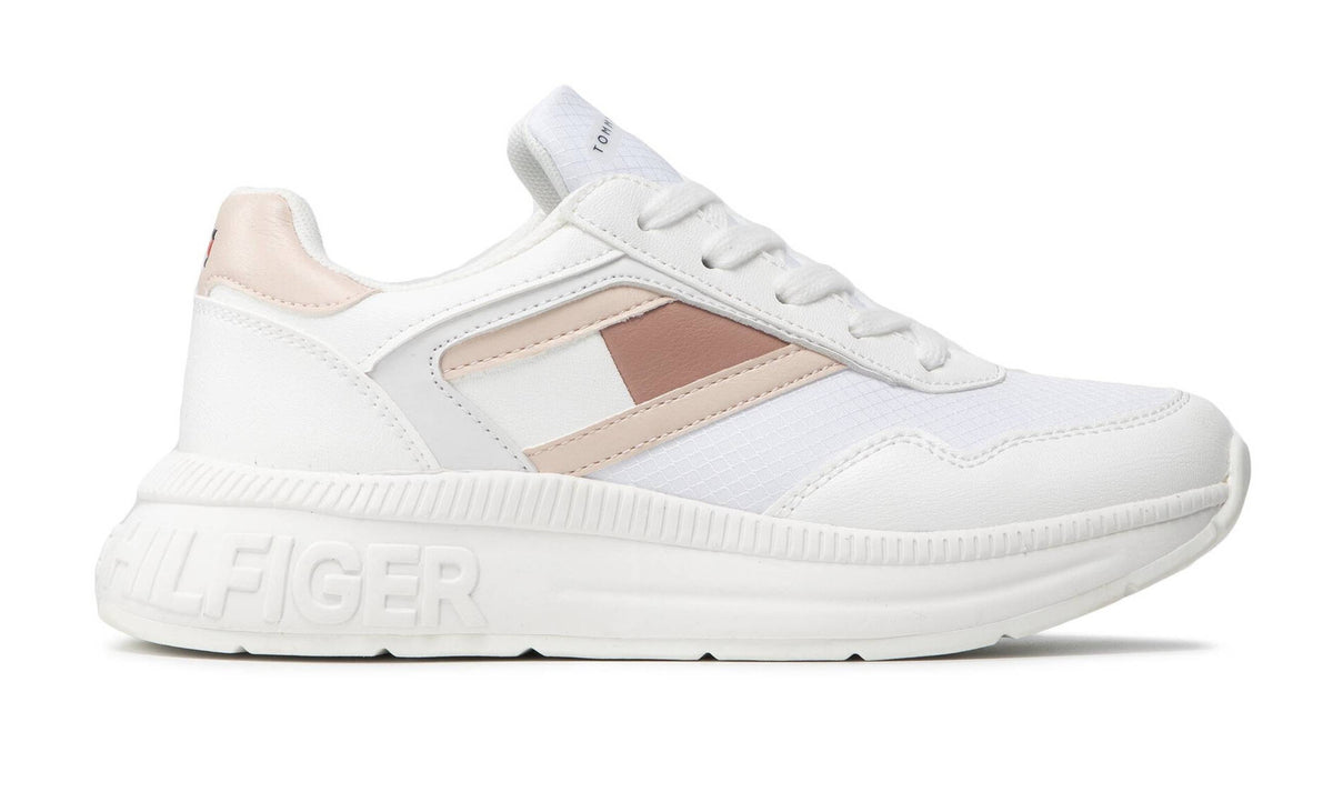 Scarpe  Tommy Hilfiger sneaker ecopelle/ tessuto bianco rosa ZS22TH03 T3A4-32167