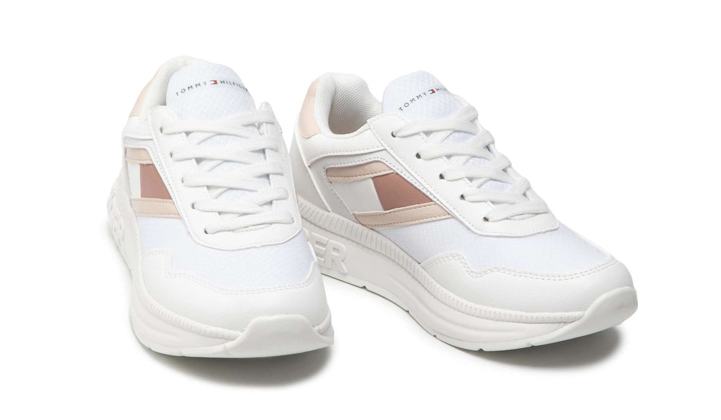 Scarpe  Tommy Hilfiger sneaker ecopelle/ tessuto bianco rosa ZS22TH03 T3A4-32167