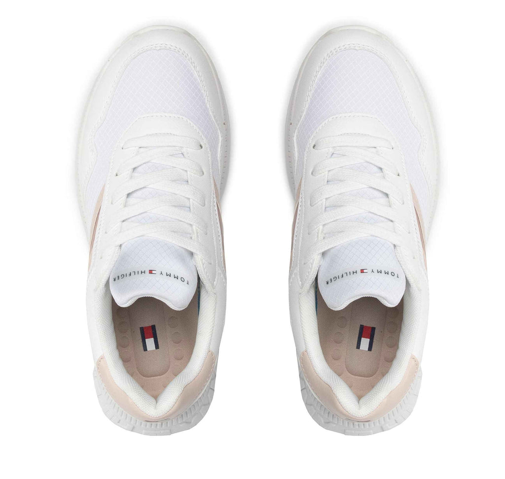 Scarpe  Tommy Hilfiger sneaker ecopelle/ tessuto bianco rosa ZS22TH03 T3A4-32167