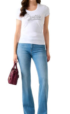 T-shirt donna Guess con strass bianco ES26GU18 W6RI24J1314
