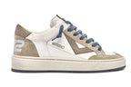 Scarpe uomo 4B12 sneakers in pelle bianco/ beige US25QB12 KYLE-U918