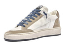 Scarpe uomo 4B12 sneakers in pelle bianco/ beige US25QB12 KYLE-U918