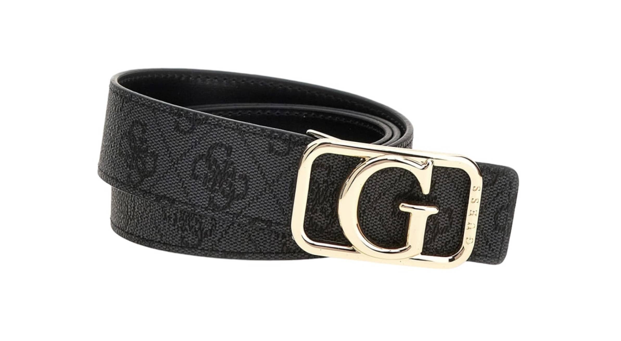 Cinta donna Guess Mietta logo adjustable/ reversible belt coal logo C25GU29 BW9184P4435