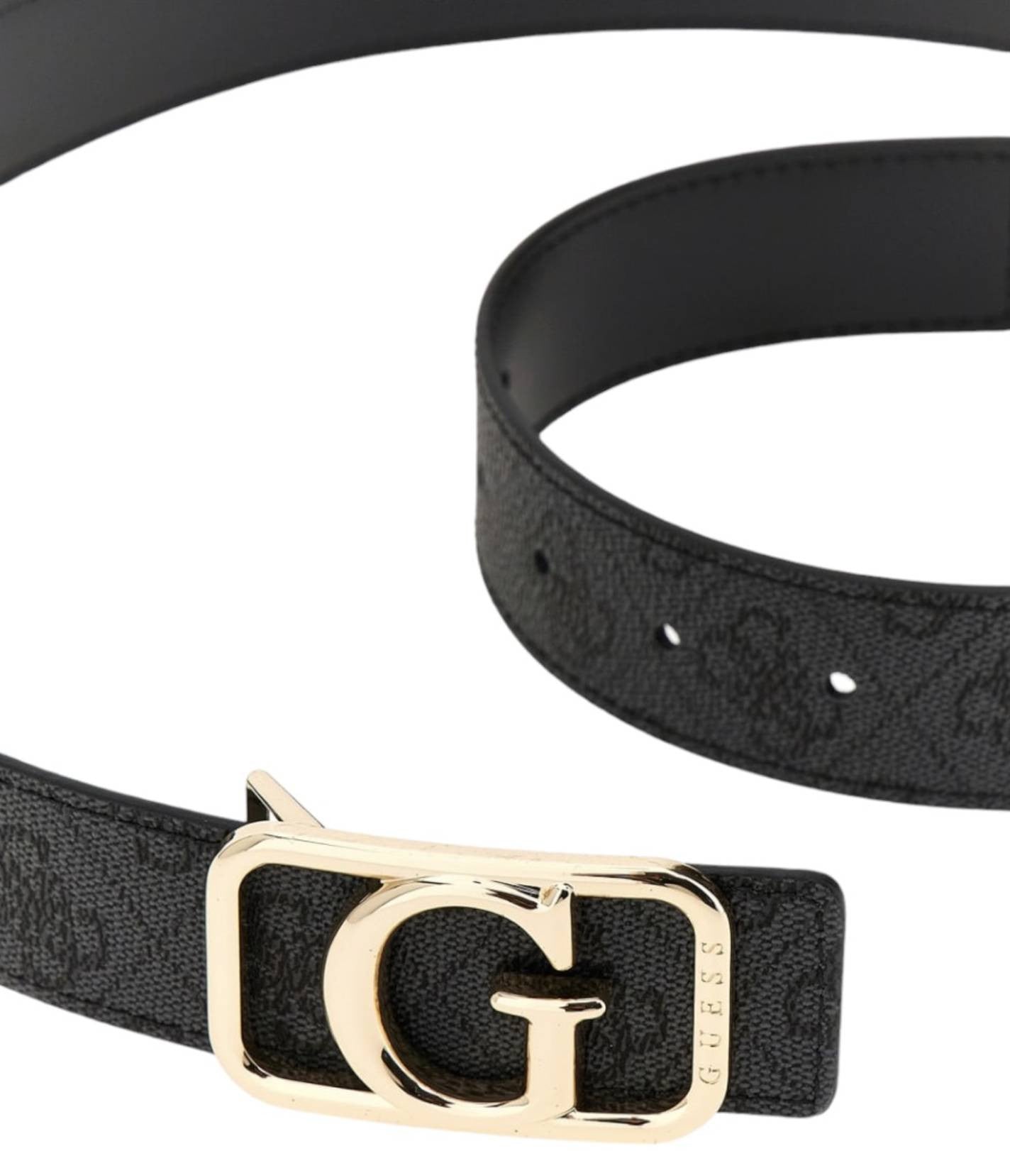 Cinta donna Guess Mietta logo adjustable/ reversible belt coal logo C25GU29 BW9184P4435