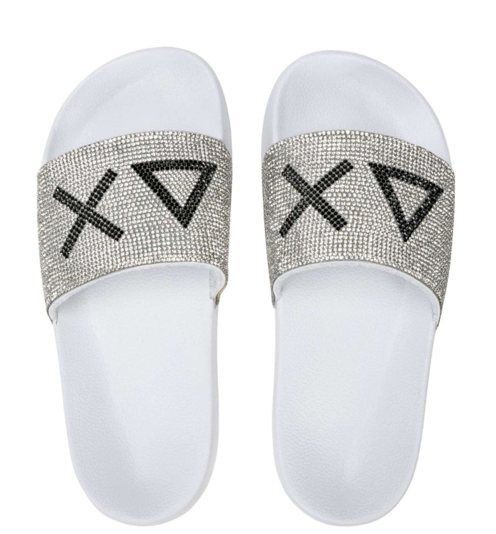 Slippers logo strass Sun68 01 bianco donna DS25SU24 X35205