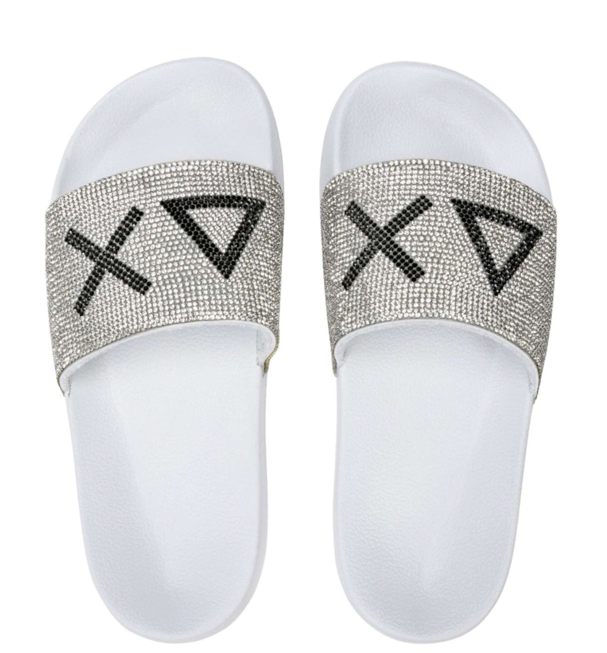 Slippers logo strass Sun68 01 bianco donna DS25SU24 X35205