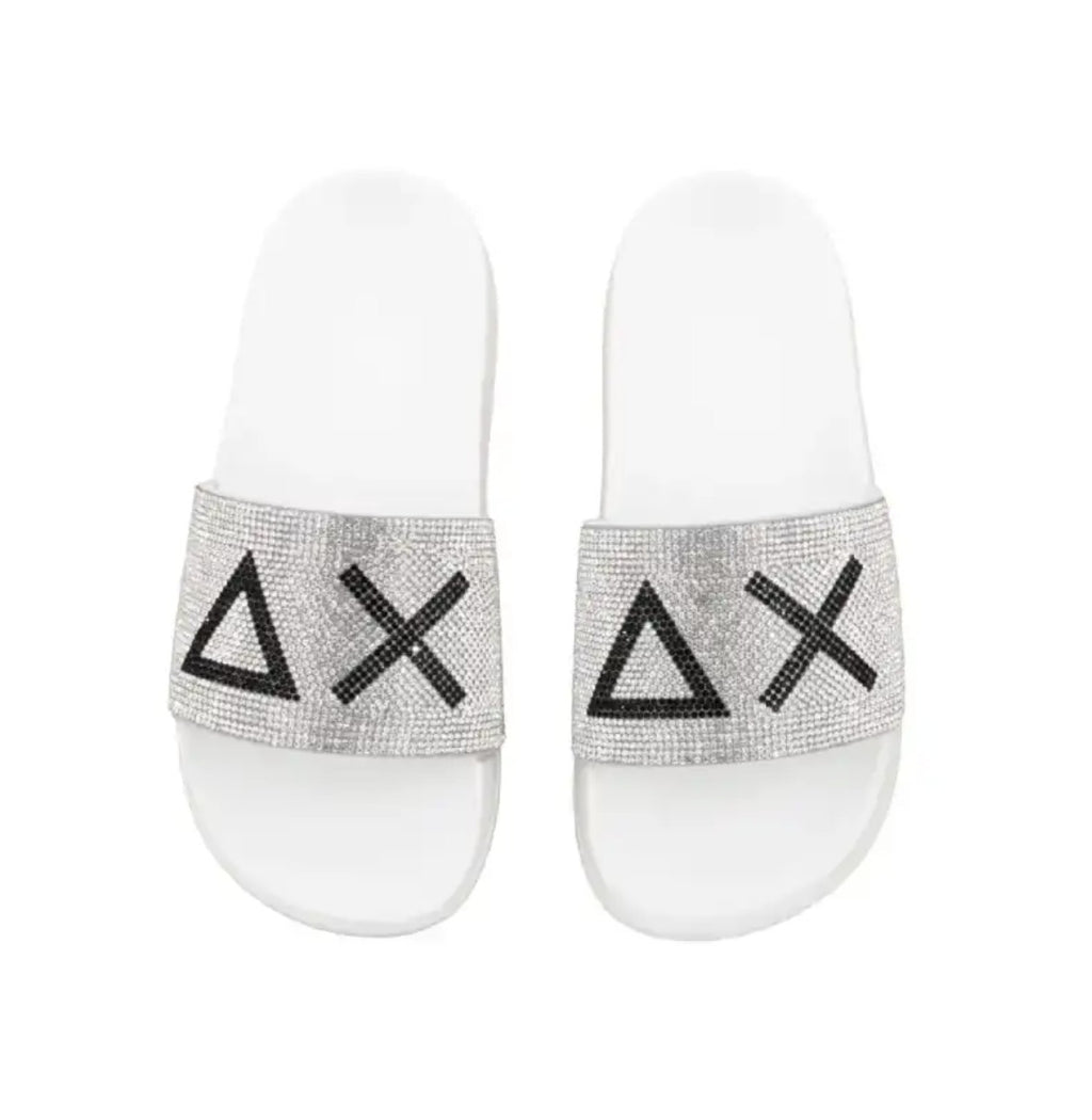 Slippers logo strass Sun68 01 bianco donna DS25SU24 X35205