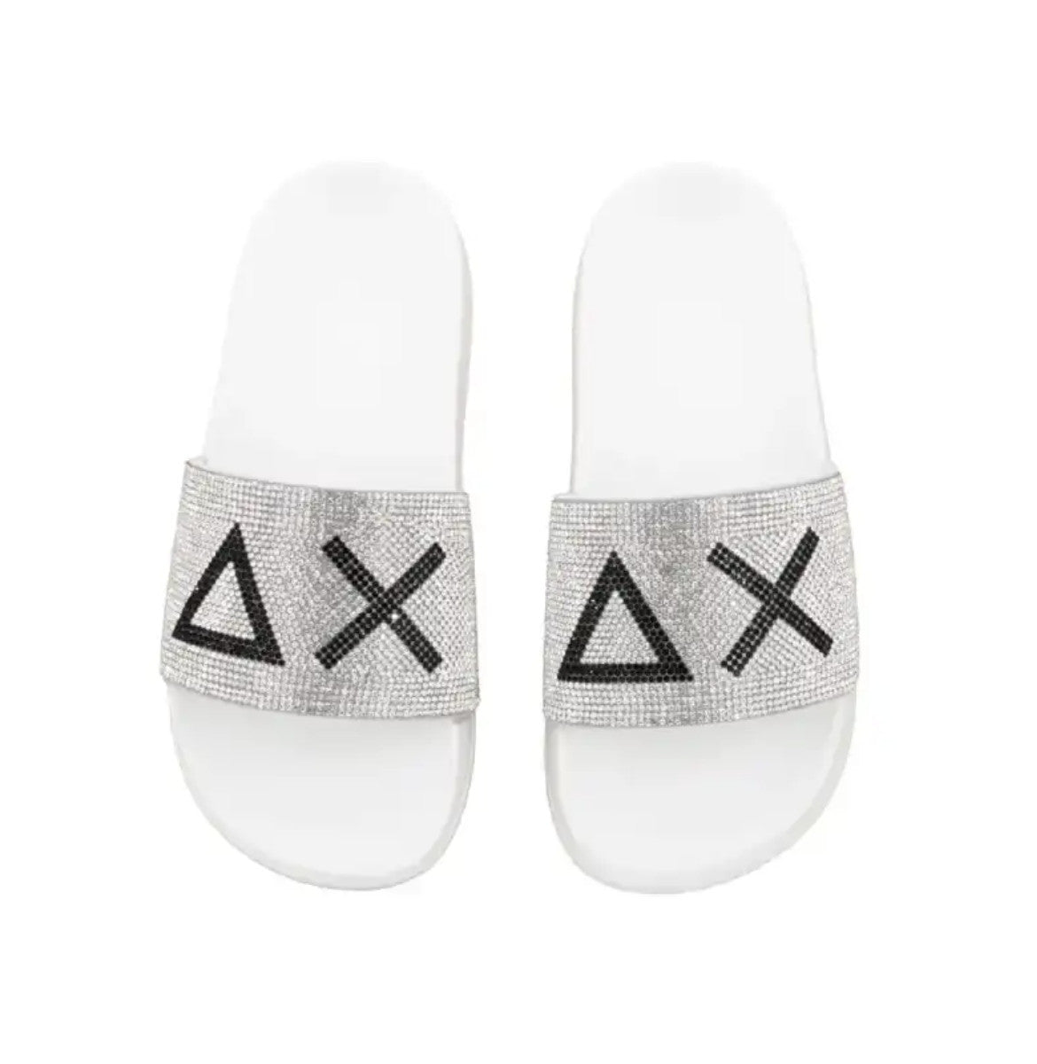 Slippers logo strass Sun68 01 bianco donna DS25SU24 X35205