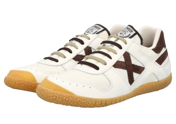 Sneaker Uomo Munich Goal bianco/marrone US25MU13 1620