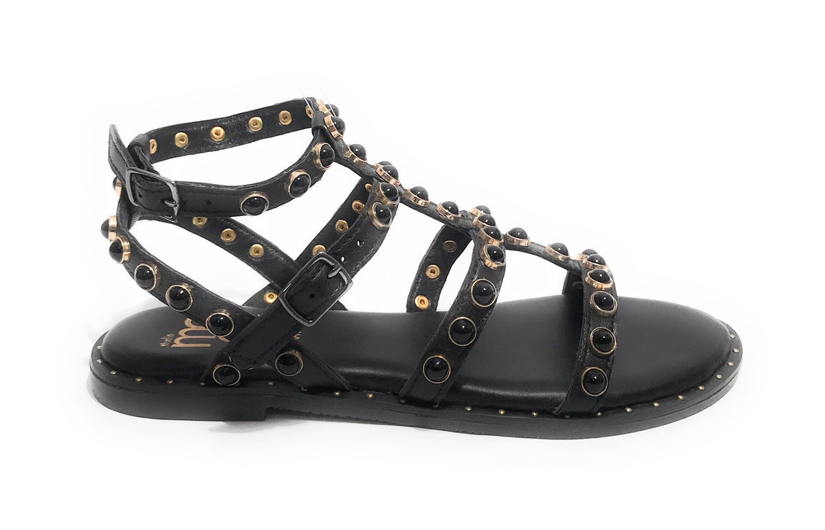 Sandalo donna Elite in pelle black DS25EL03 4073