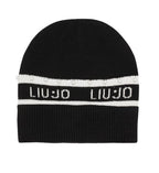 Berretto Liu jo beanie con logo nero/ bianco C26LJ03 TF5239 MA92F 03N66