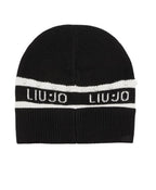 Berretto Liu jo beanie con logo nero/ bianco C26LJ03 TF5239 MA92F 03N66