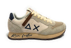 Sneaker running Sun68 Tom Vintage suede/ nylon bianco panna U26SU18 Z45105