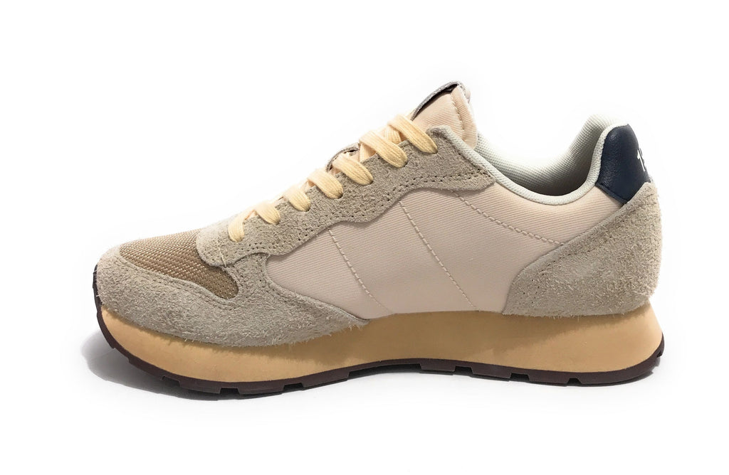 Sneaker running Sun68 Tom Vintage suede/ nylon bianco panna U26SU18 Z45105