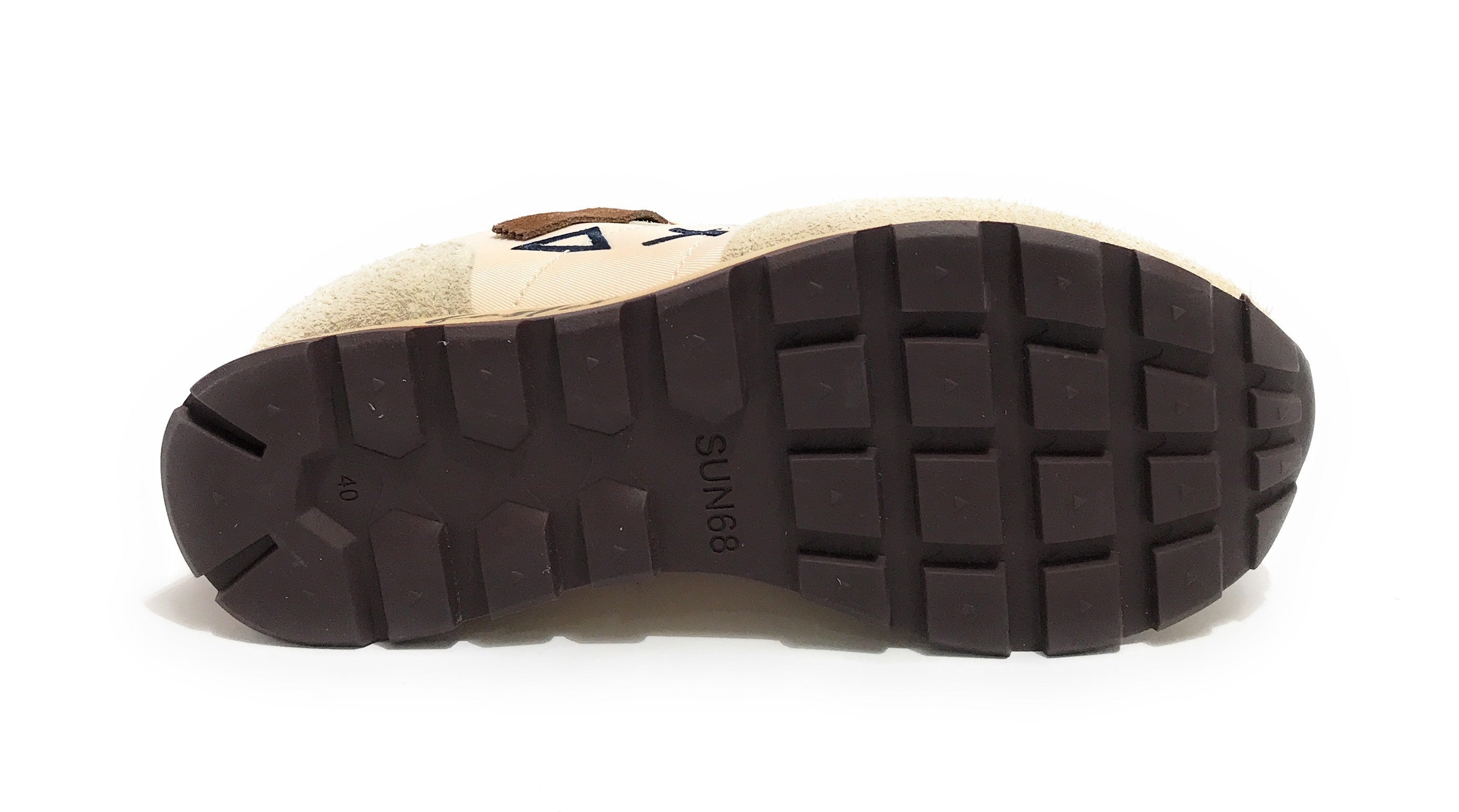 Sneaker running Sun68 Tom Vintage suede/ nylon bianco panna U26SU18 Z45105