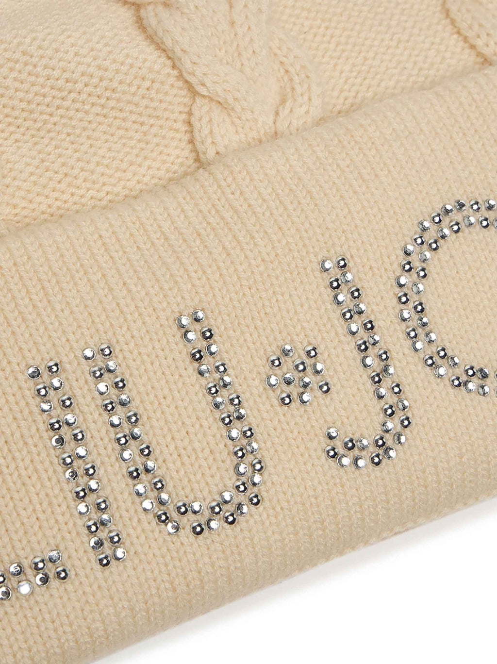 Berretto Liu jo beanie con ponpon oat milk C26LJ10 2F5058 M0300