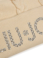 Berretto Liu jo beanie con ponpon oat milk C26LJ10 2F5058 M0300