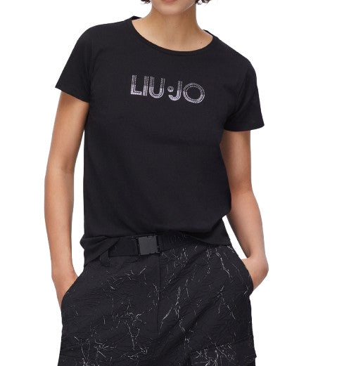 T-shirt donna Liu Jo nero ES26LJ04 TA6056 JS923 W9415