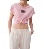 T-shirt donna Liu Jo petalo logo strass ES26LJ19 TA6164 JS870 P9191