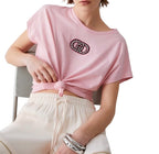 T-shirt donna Liu Jo petalo logo strass ES26LJ19 TA6164 JS870 P9191