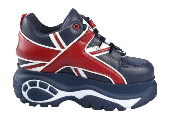 Sneaker donna Buffalo 1339-14 ecoPelle nappa blue/red D26BF08 BN1636499