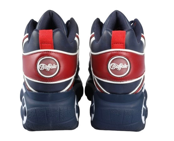 Sneaker donna Buffalo 1339-14 ecoPelle nappa blue/red D26BF08 BN1636499