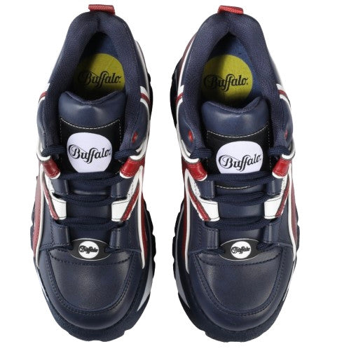 Sneaker donna Buffalo 1339-14 ecoPelle nappa blue/red D26BF08 BN1636499