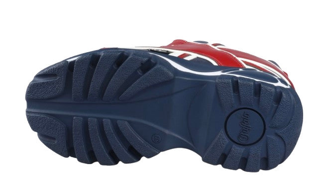 Sneaker donna Buffalo 1339-14 ecoPelle nappa blue/red D26BF08 BN1636499